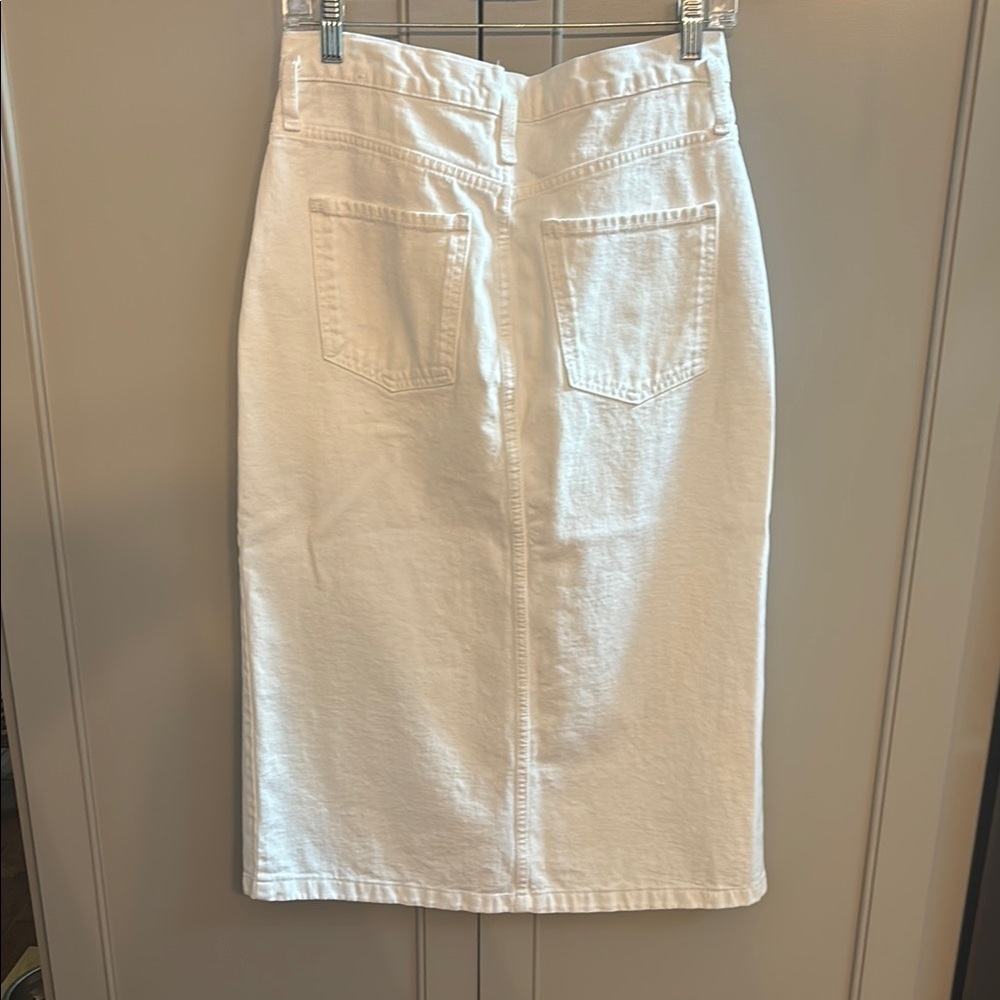 Mango White Midi Denim Skirt sz M - Picture 4 of 4